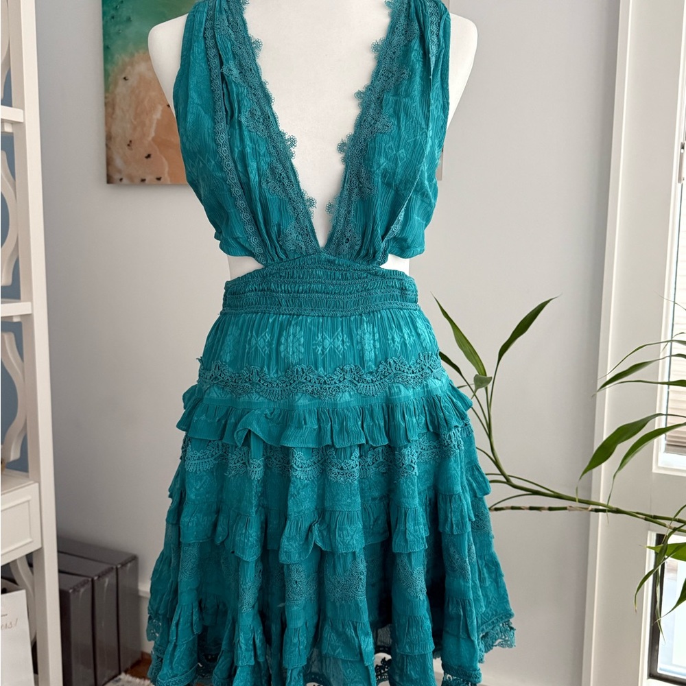 Rococo Sand Turquoise Lace Dress